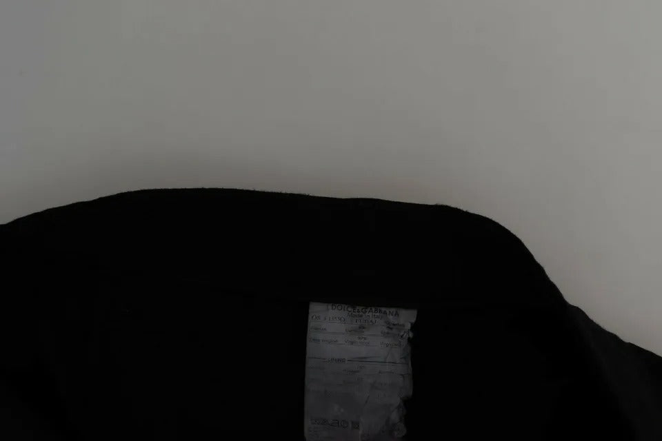 Dolce &amp; Gabbana – Kurze Caprihose aus schwarzem Wollstretch