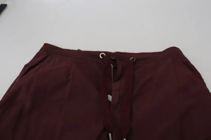 Dolce &amp; Gabbana Bordeaux Cargo Jogger Hose Baumwollhose