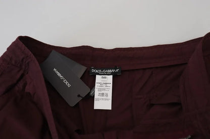 Dolce &amp; Gabbana Bordeaux Cargo Jogger Hose Baumwollhose