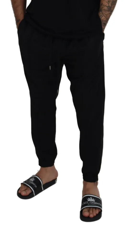 Dolce &amp; Gabbana Schwarze Jogger-Jogginghose aus Wolle