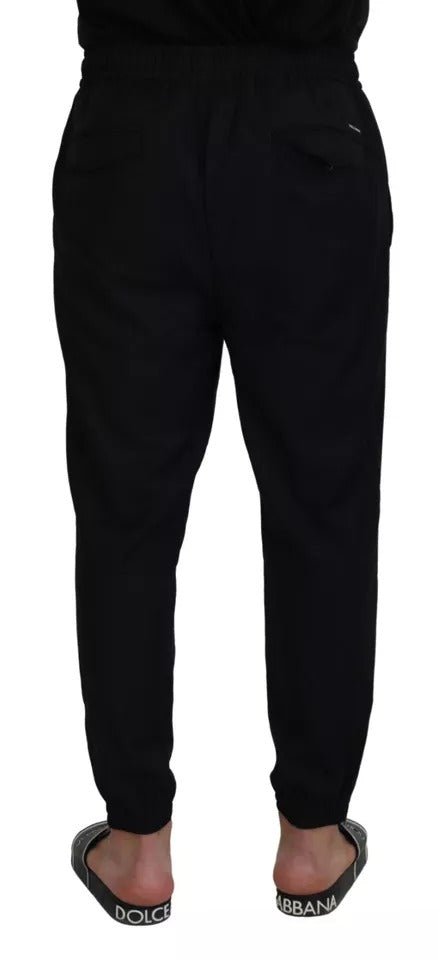 Dolce &amp; Gabbana Schwarze Jogger-Jogginghose aus Wolle