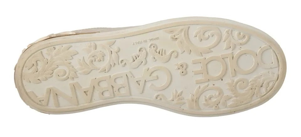 Dolce &amp; Gabbana Weiße Portofino Perlmutt Sneakers Freizeitschuhe
