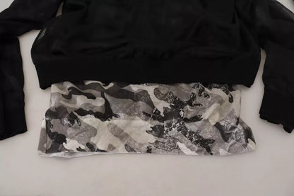 Dolce &amp; Gabbana – Schwarzer Polyester-Pullover mit Rundhalsausschnitt