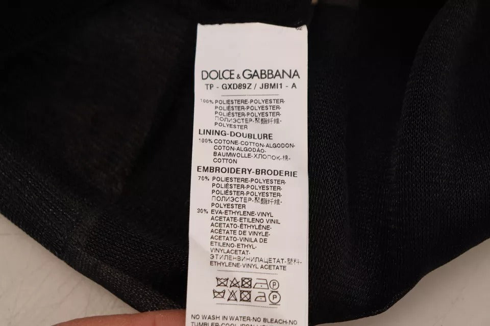 Dolce &amp; Gabbana Schwarzer Polyester-Logo-Pullover für Herren