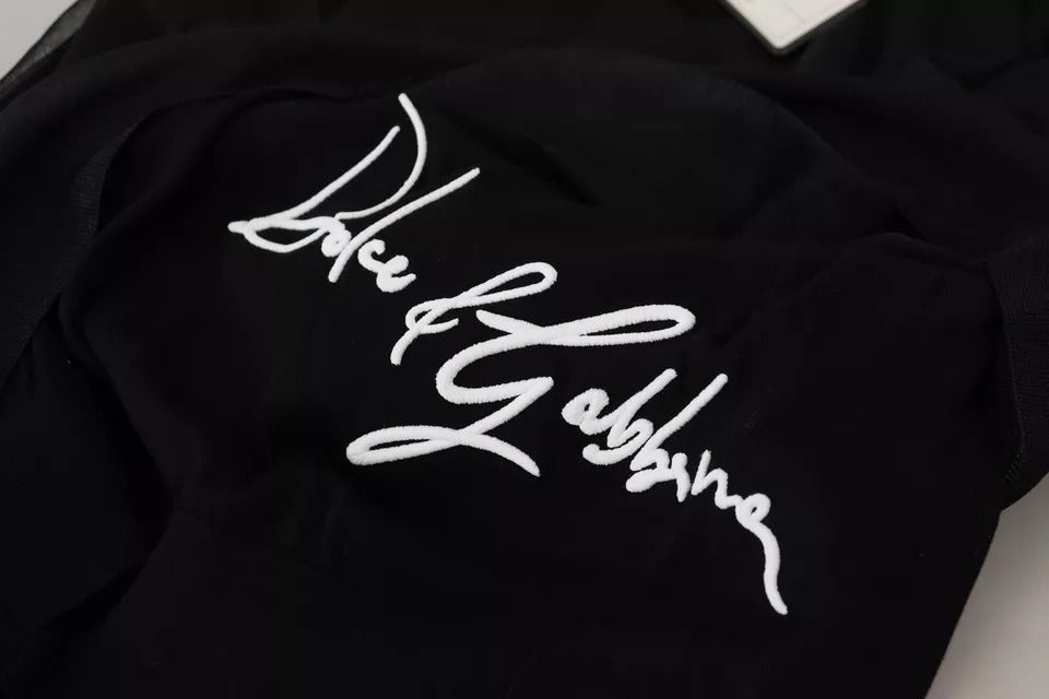 Dolce &amp; Gabbana Schwarzer Polyester-Logo-Pullover für Herren