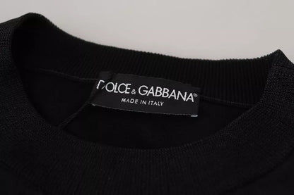 Dolce &amp; Gabbana Schwarzer Polyester-Logo-Pullover für Herren