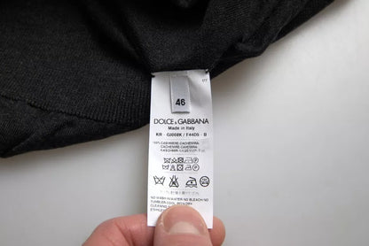 Dolce &amp; Gabbana Dunkelgrauer Kaschmirpullover mit Rundhalsausschnitt