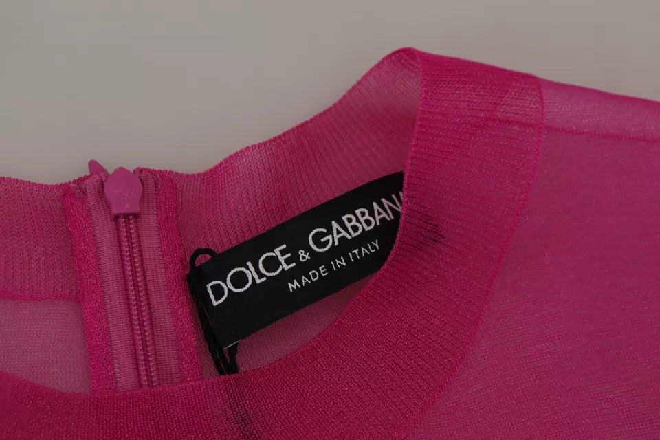 Dolce &amp; Gabbana Fuchsia Polyester Rundhalspullover