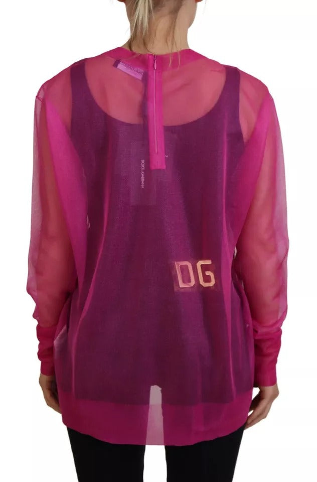 Dolce &amp; Gabbana Fuchsia Polyester Rundhalspullover