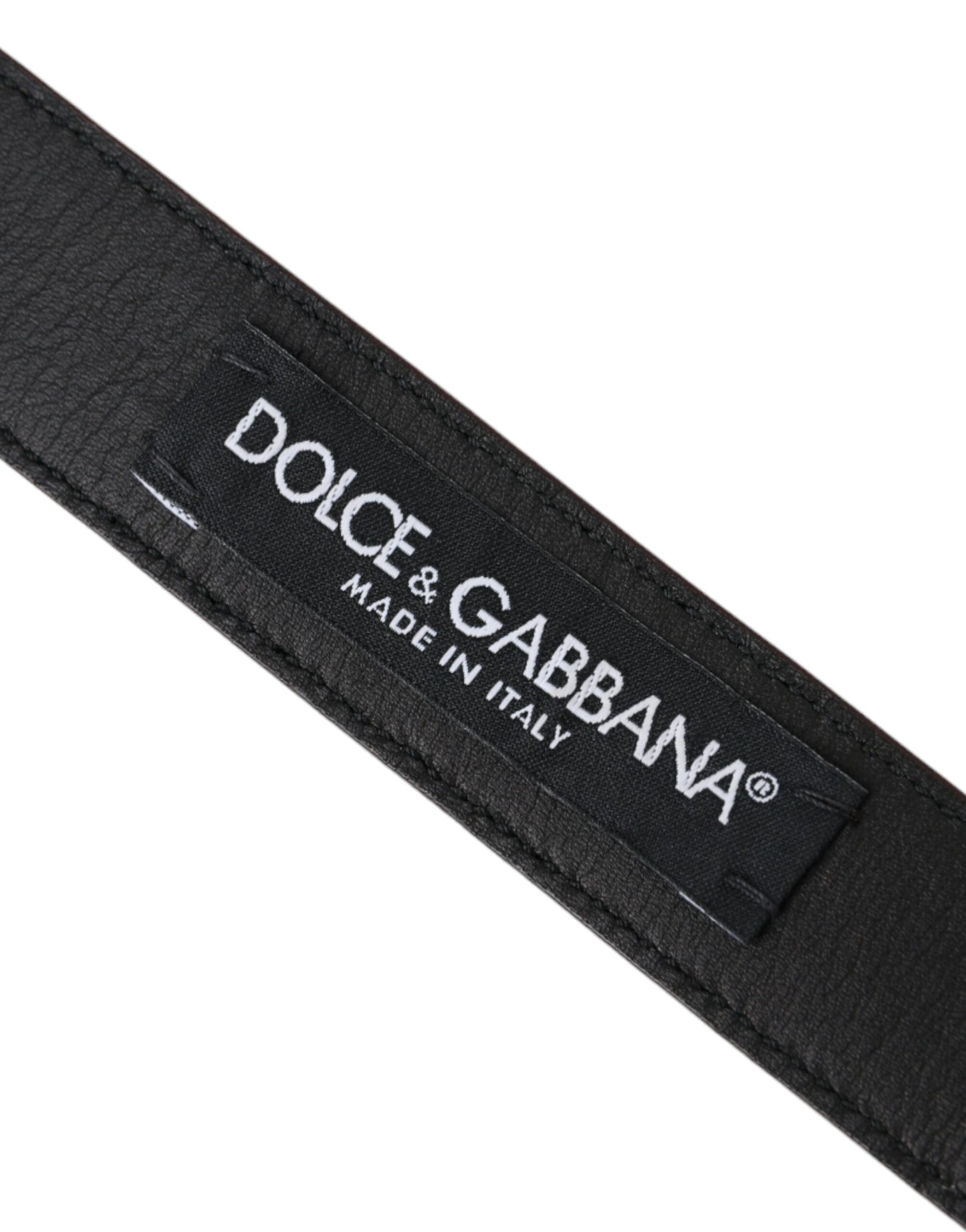 Dolce &amp; Gabbana Herrengürtel aus braunem Leder mit silberner Metallschnalle