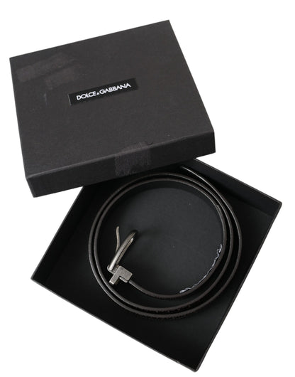 Dolce &amp; Gabbana Gürtel aus perforiertem Leder in Dunkelbraun mit Metallschnalle Herren