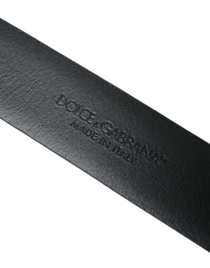 Dolce &amp; Gabbana Blauer Gürtel aus Kalbsleder mit goldener Metallschnalle Herren