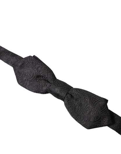 Dolce &amp; Gabbana – Verstellbare Fliege aus schwarzer Brokatseide