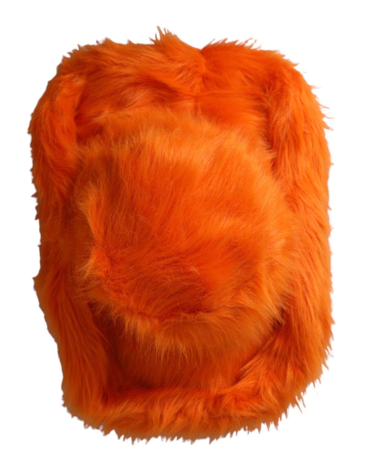 Dolce &amp; Gabbana Orangefarbener Fedora-Hut aus Polyester mit Kunstpelz