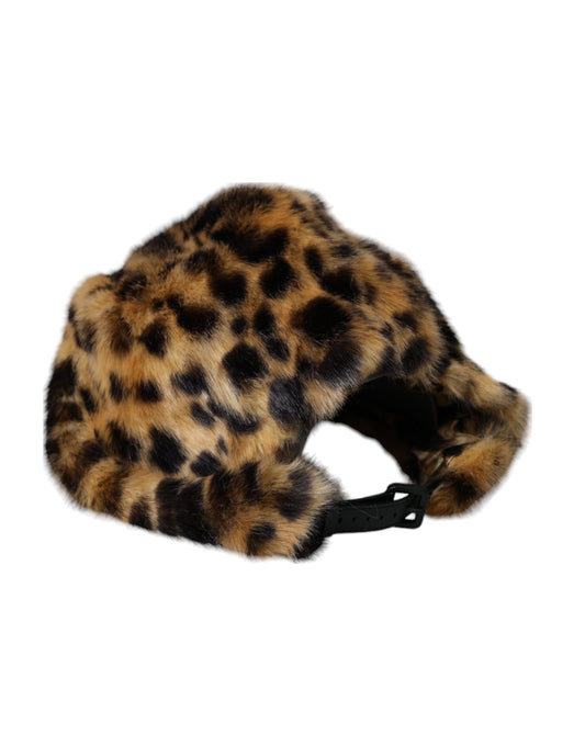 Dolce &amp; Gabbana Brauner Leopardenfell-Fischerhut für Damen