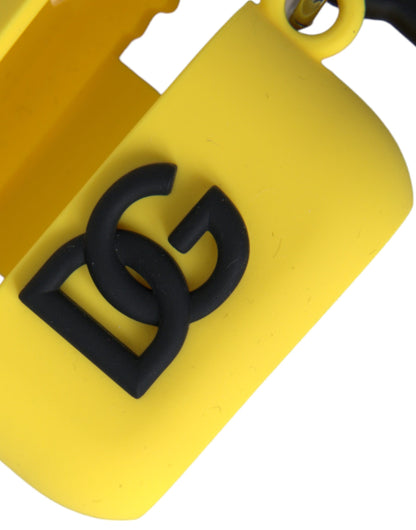 Dolce &amp; Gabbana – Gelbe Airpods-Hülle aus Silikon mit Logoprägung