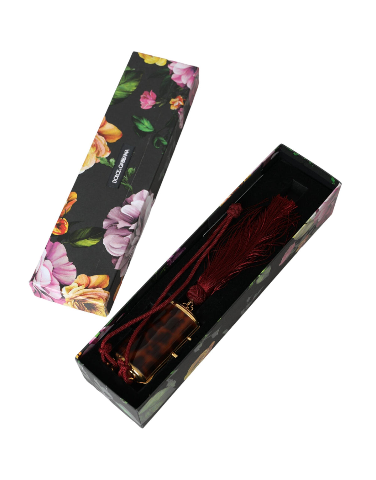 Dolce &amp; Gabbana – Make-up-Tasche mit Mini-Spiegel und Quaste in Braun mit Leopardenmuster