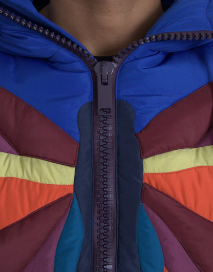Dolce &amp; Gabbana – Pufferjacke mit Kapuze und mehrfarbigem Schmetterlingsmuster
