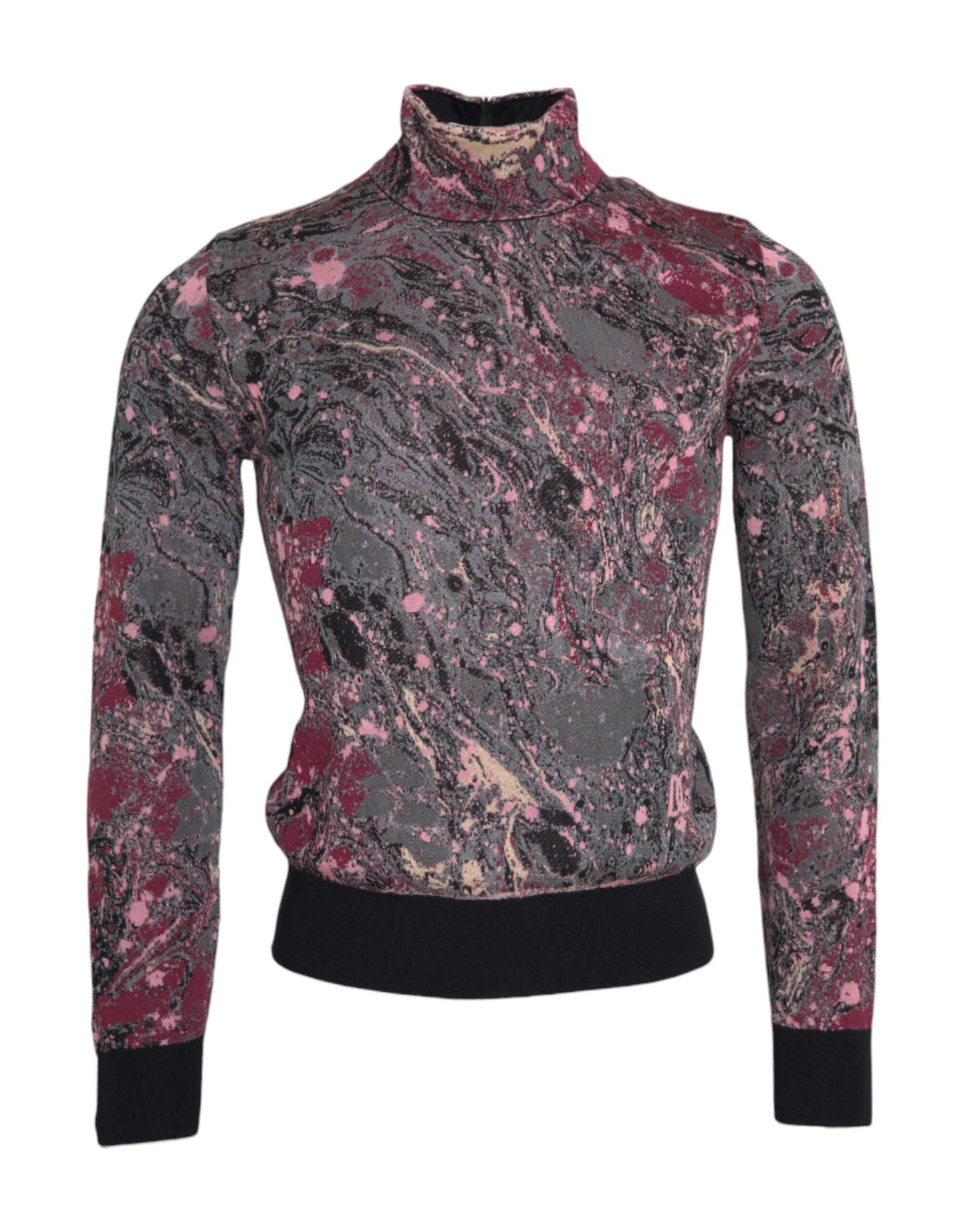Dolce &amp; Gabbana Herrenpullover mit Rollkragen und mehrfarbiger Grafik