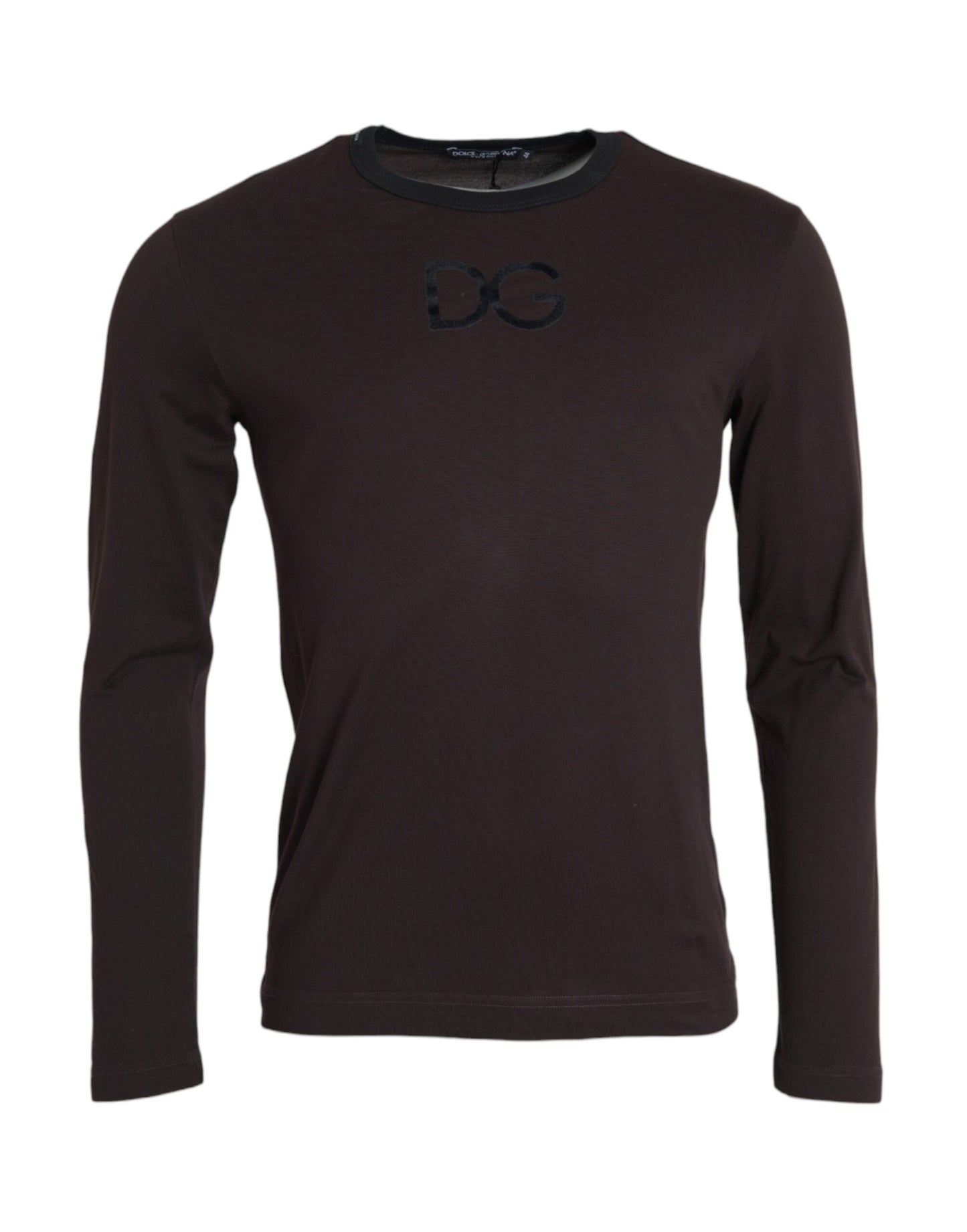 Dolce &amp; Gabbana Brauner Pullover mit Rundhalsausschnitt und DG-Logo