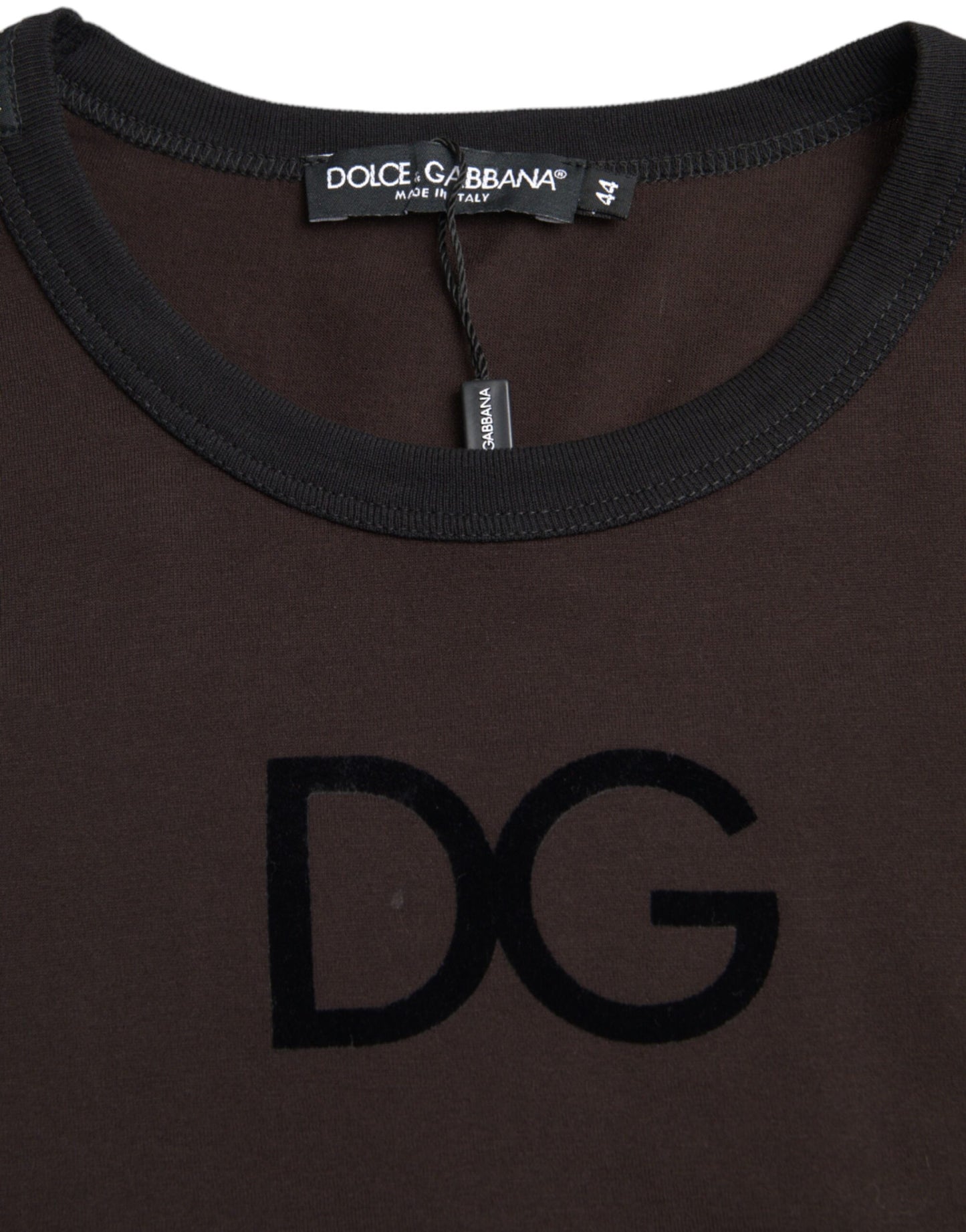 Dolce &amp; Gabbana Brauner Pullover mit Rundhalsausschnitt und DG-Logo