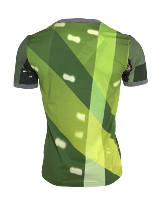 Dolce &amp; Gabbana Grünes T-Shirt aus Gorilla-Baumwolle mit kurzen Ärmeln