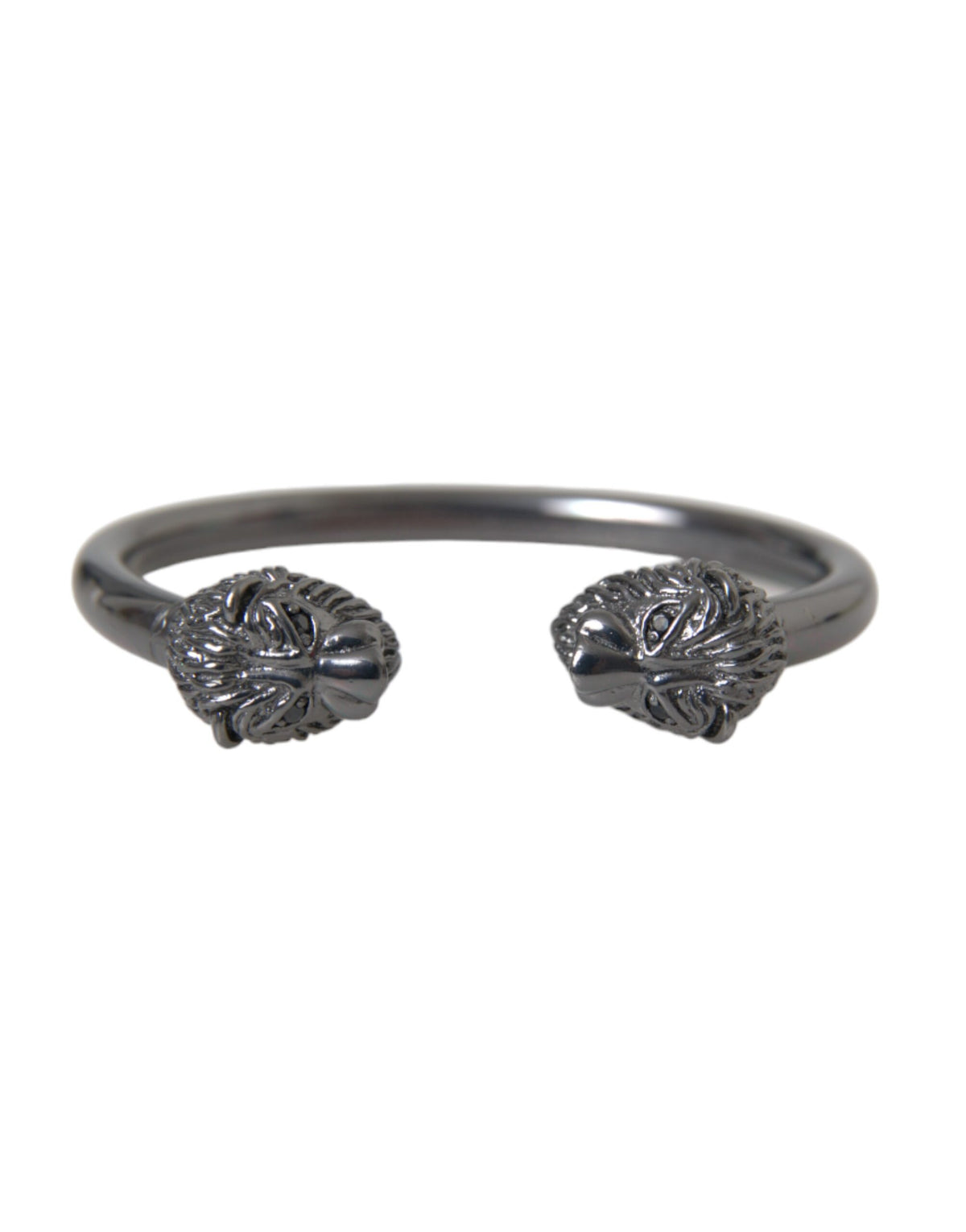 Nialaya Armreif mit Löwenmotiv, schwarz rhodiniert, für Damen