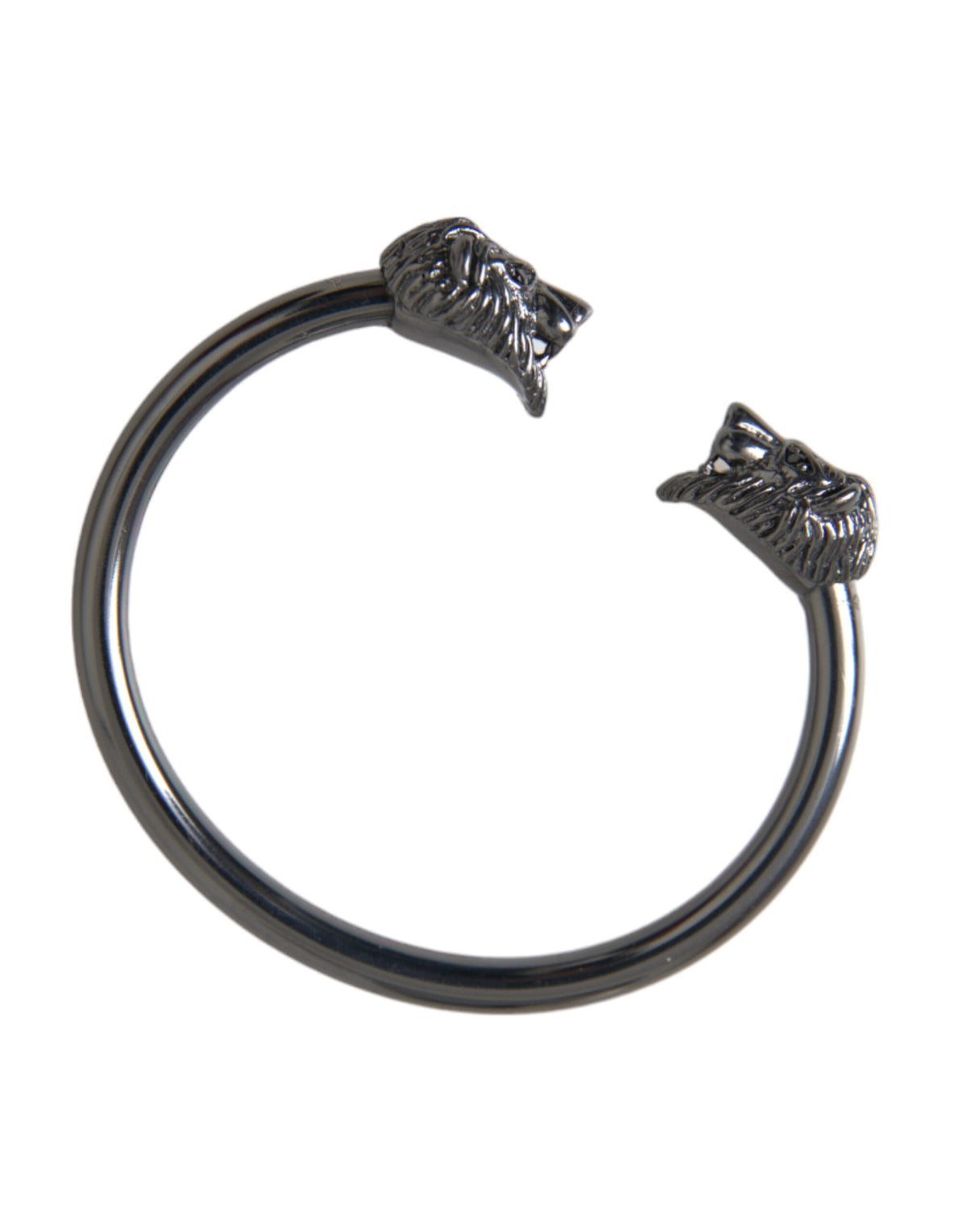 Nialaya Armreif mit Löwenmotiv, schwarz rhodiniert, für Damen