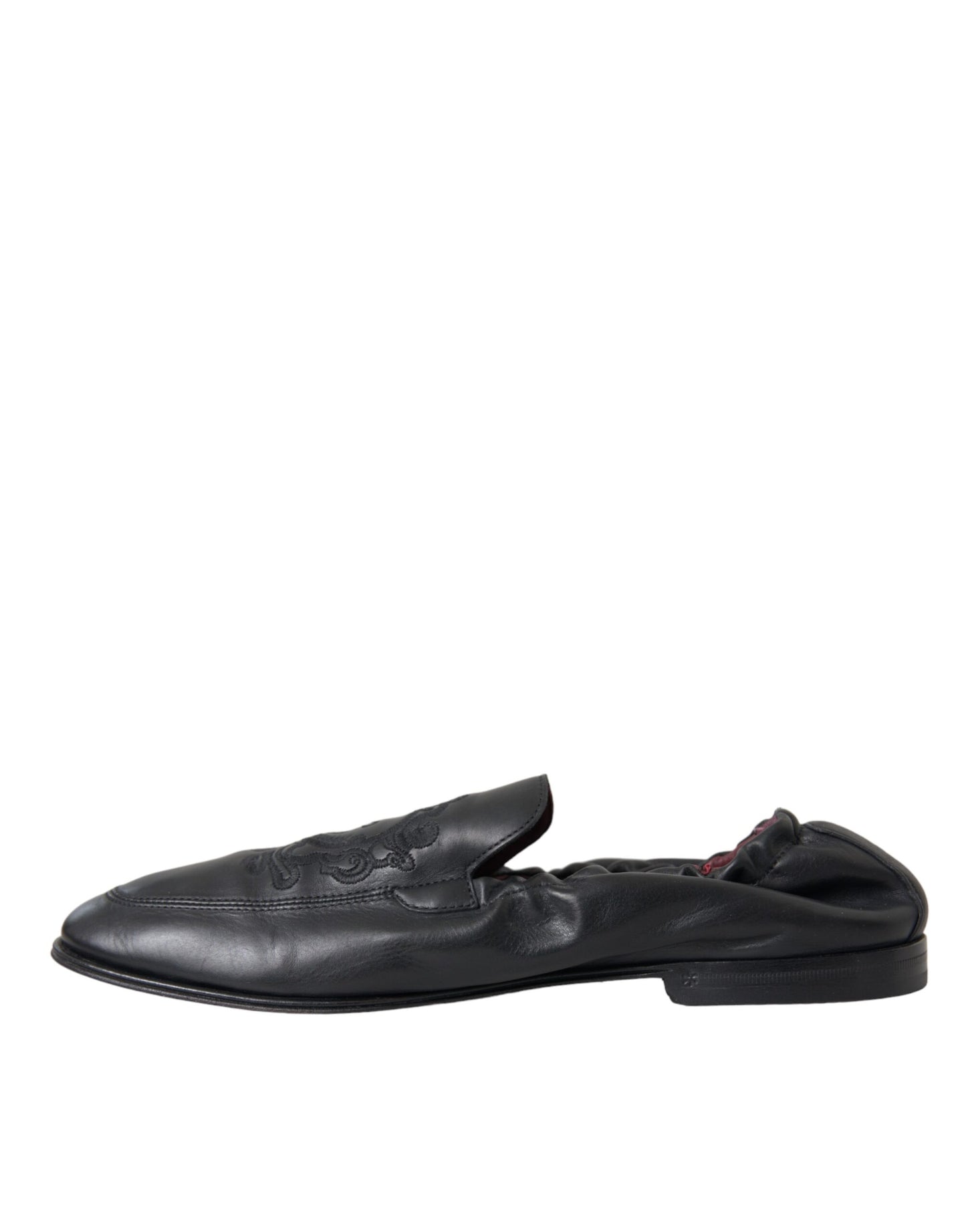 Dolce &amp; Gabbana – Schwarze Leder-Loafer mit Logo-Stickerei für Herren