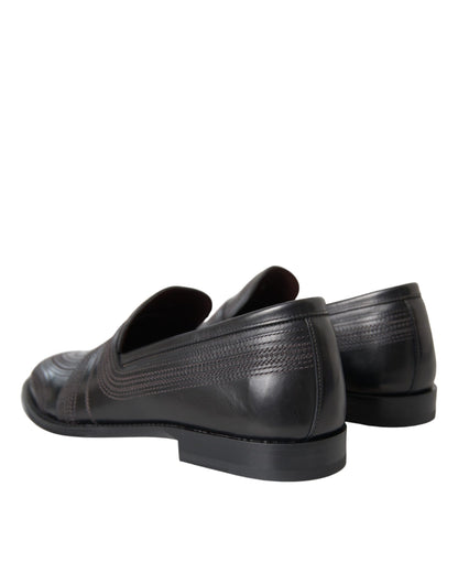 Dolce &amp; Gabbana Herren Halbschuhe aus schwarzem und braunem Leder