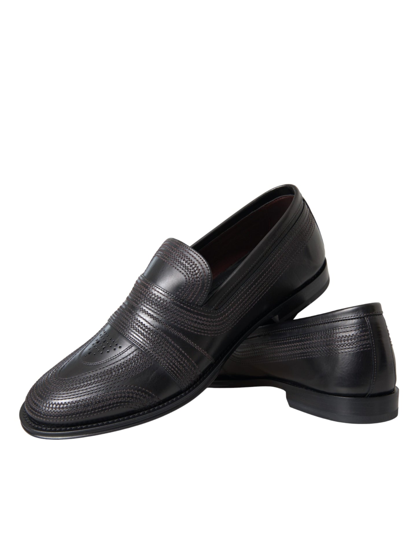 Dolce &amp; Gabbana Herren Halbschuhe aus schwarzem und braunem Leder
