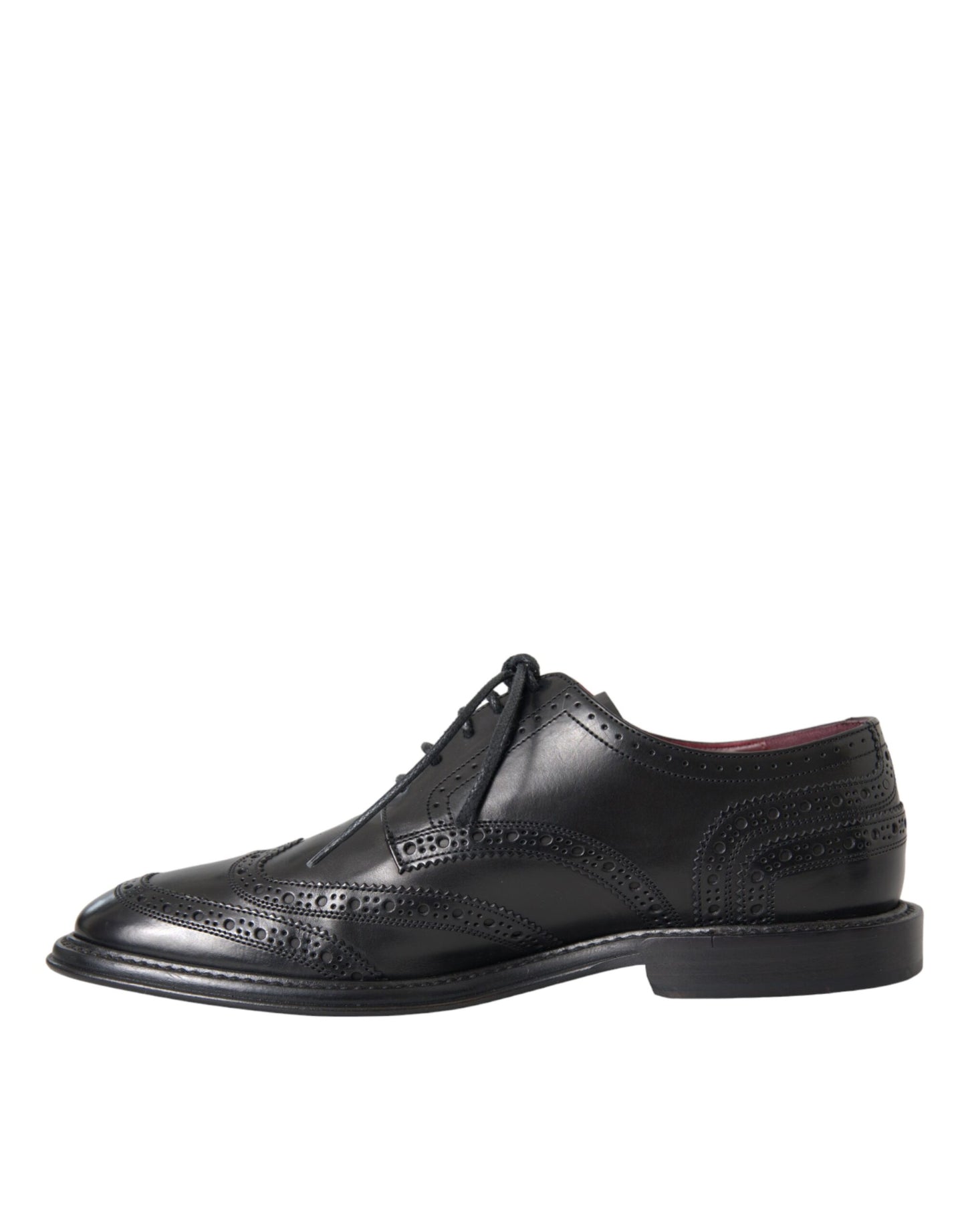 Dolce &amp; Gabbana – Oxford-Schuhe aus schwarzem Leder mit Flügelkappe für formelle Herren