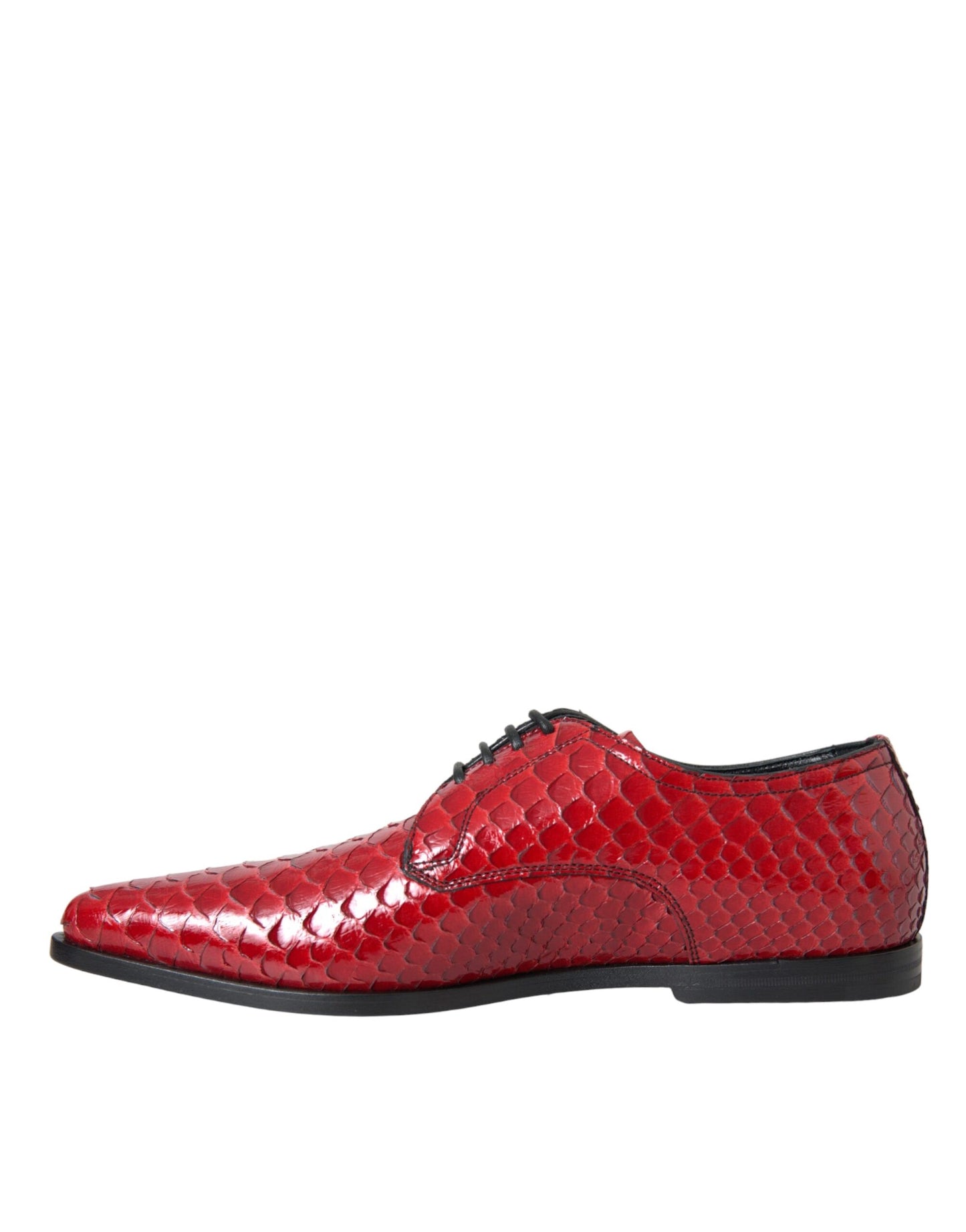 Dolce &amp; Gabbana Rot strukturiert lackierte Derby Herren Formelle Schuhe