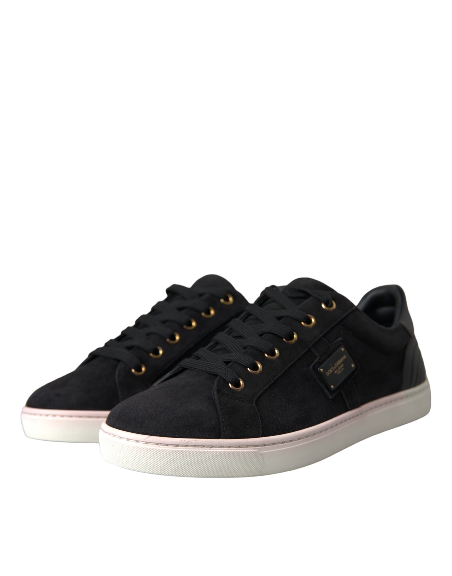 Dolce &amp; Gabbana Herren Low Top Sneakers aus schwarzem Wildleder