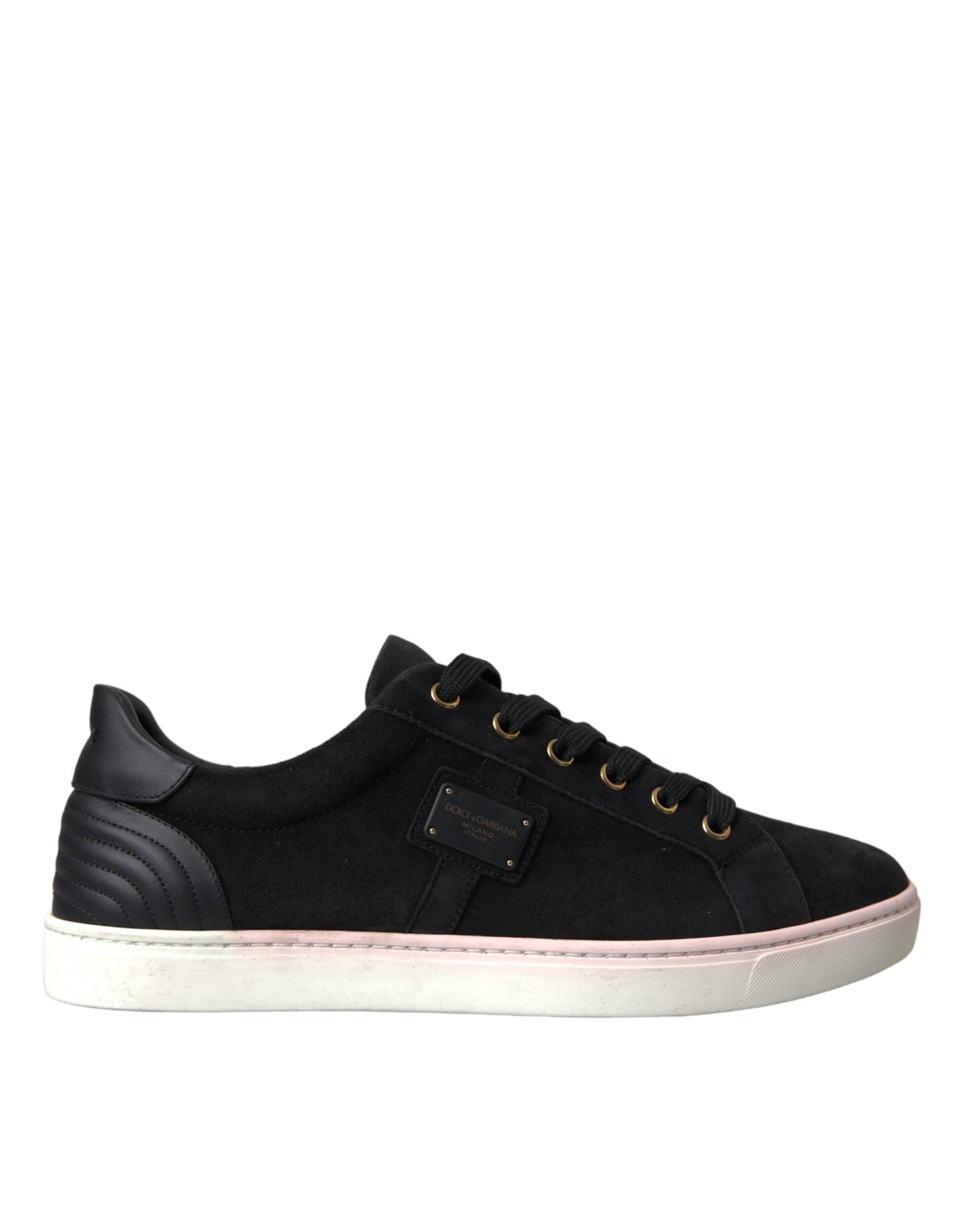Dolce &amp; Gabbana Herren Low Top Sneakers aus schwarzem Wildleder