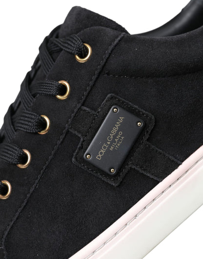 Dolce &amp; Gabbana Herren Low Top Sneakers aus schwarzem Wildleder