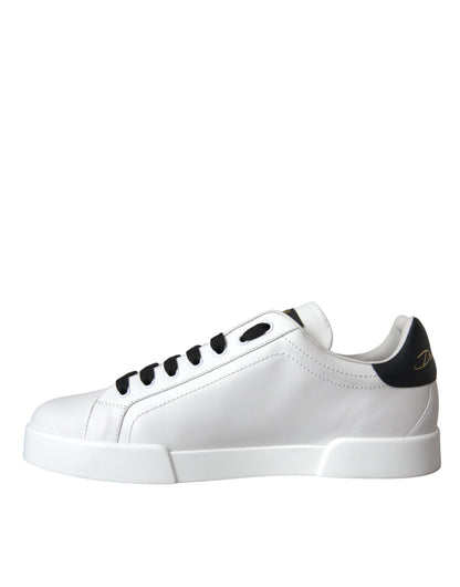 Dolce &amp; Gabbana Weiße Leder DG Logo Casual Low Top Sneakers Schuhe