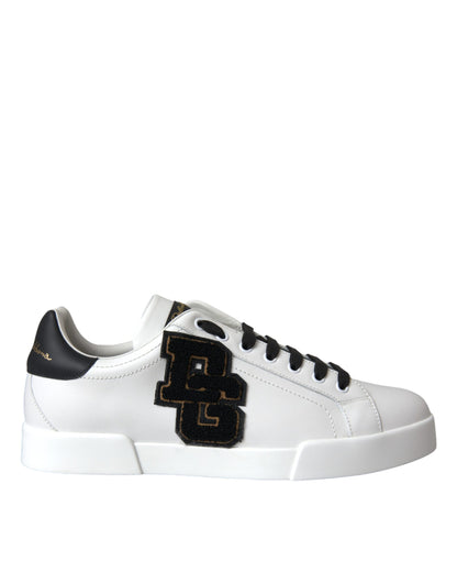 Dolce &amp; Gabbana Weiße Leder DG Logo Casual Low Top Sneakers Schuhe