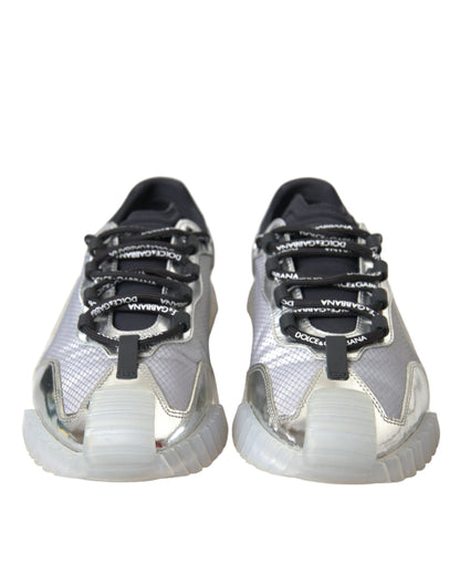 Dolce &amp; Gabbana – NS1 – Niedrige Sneakers aus Nylon in Silber und Schwarz Herrenschuhe