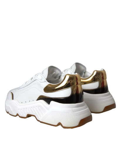 Dolce &amp; Gabbana – Daymaster – Sneaker aus Leder in Weißgold