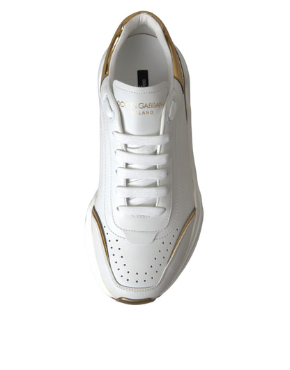 Dolce &amp; Gabbana – Daymaster – Sneaker aus Leder in Weißgold