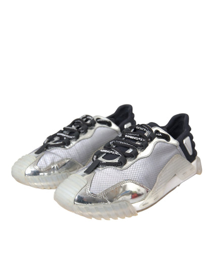 Dolce &amp; Gabbana – NS1 – Niedrige Sneakers aus Nylon in Silber und Schwarz Herrenschuhe