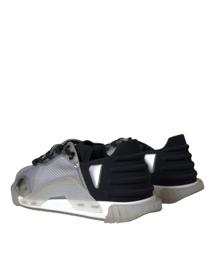 Dolce &amp; Gabbana – NS1 – Niedrige Sneakers aus Nylon in Silber und Schwarz Herrenschuhe