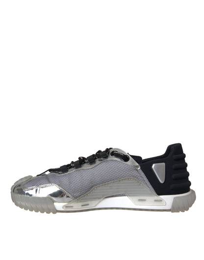 Dolce &amp; Gabbana – NS1 – Niedrige Sneakers aus Nylon in Silber und Schwarz Herrenschuhe