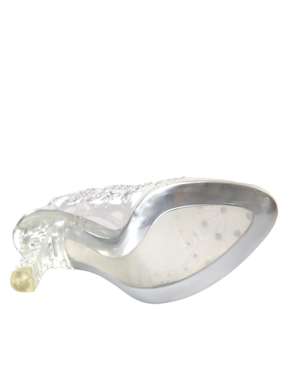 Dolce &amp; Gabbana – CINDERELLA-Schuhe mit transparenten, floralen Kristallabsätzen