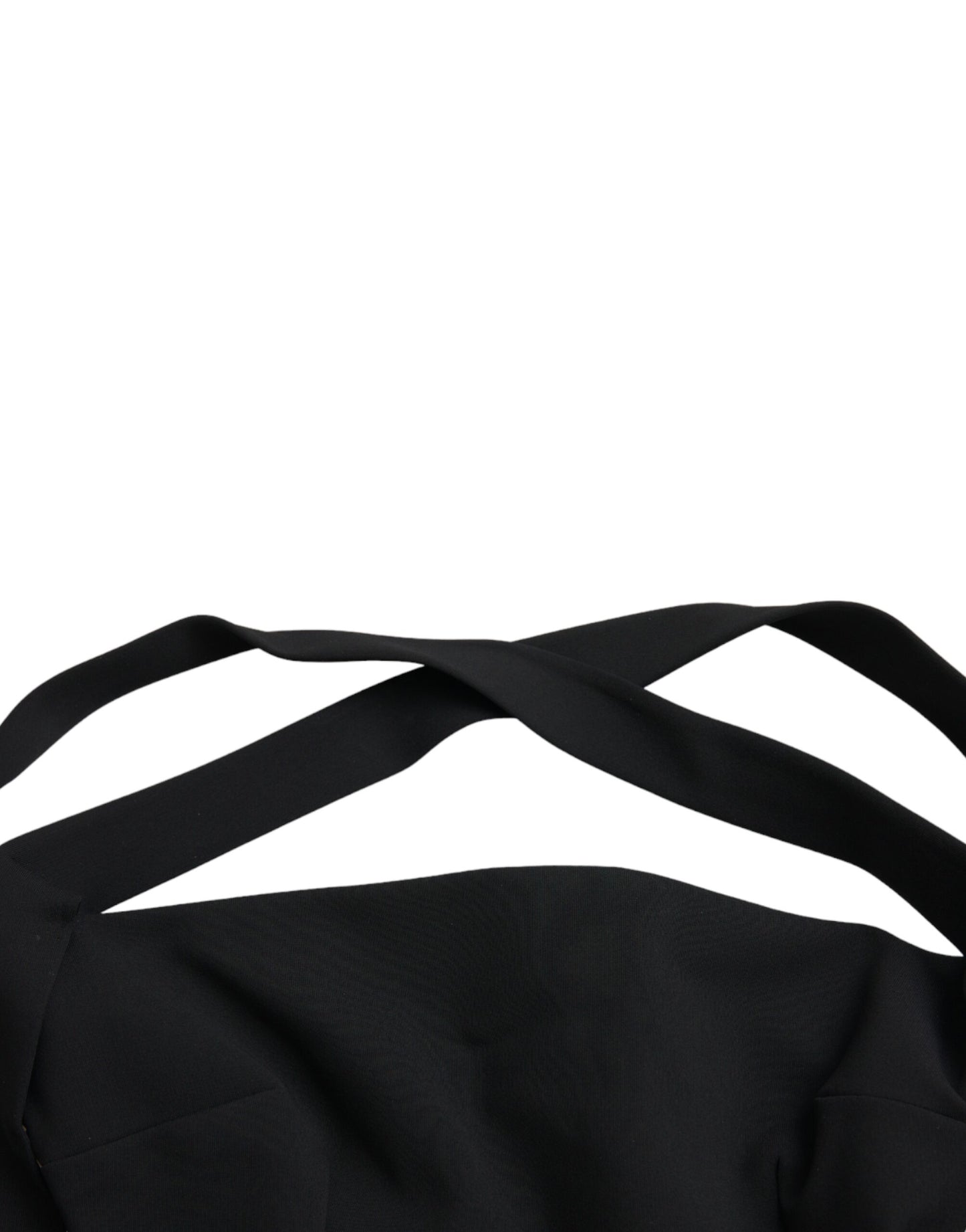 Dolce &amp; Gabbana – Schwarzes, ärmelloses Midikleid mit Neckholder