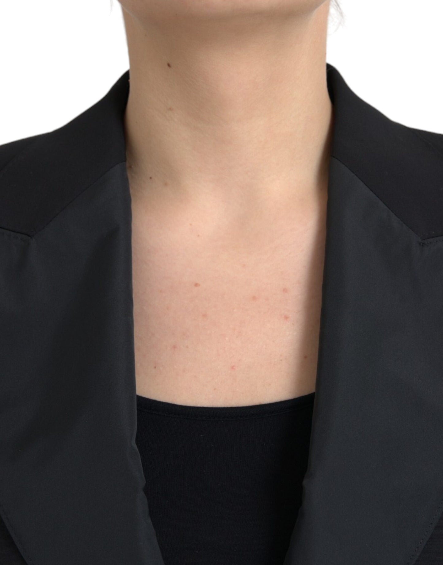 Dolce &amp; Gabbana – Kurze Jacke aus schwarzem Polyester mit Puffärmeln