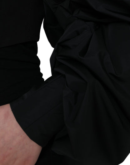 Dolce &amp; Gabbana – Kurze Jacke aus schwarzem Polyester mit Puffärmeln