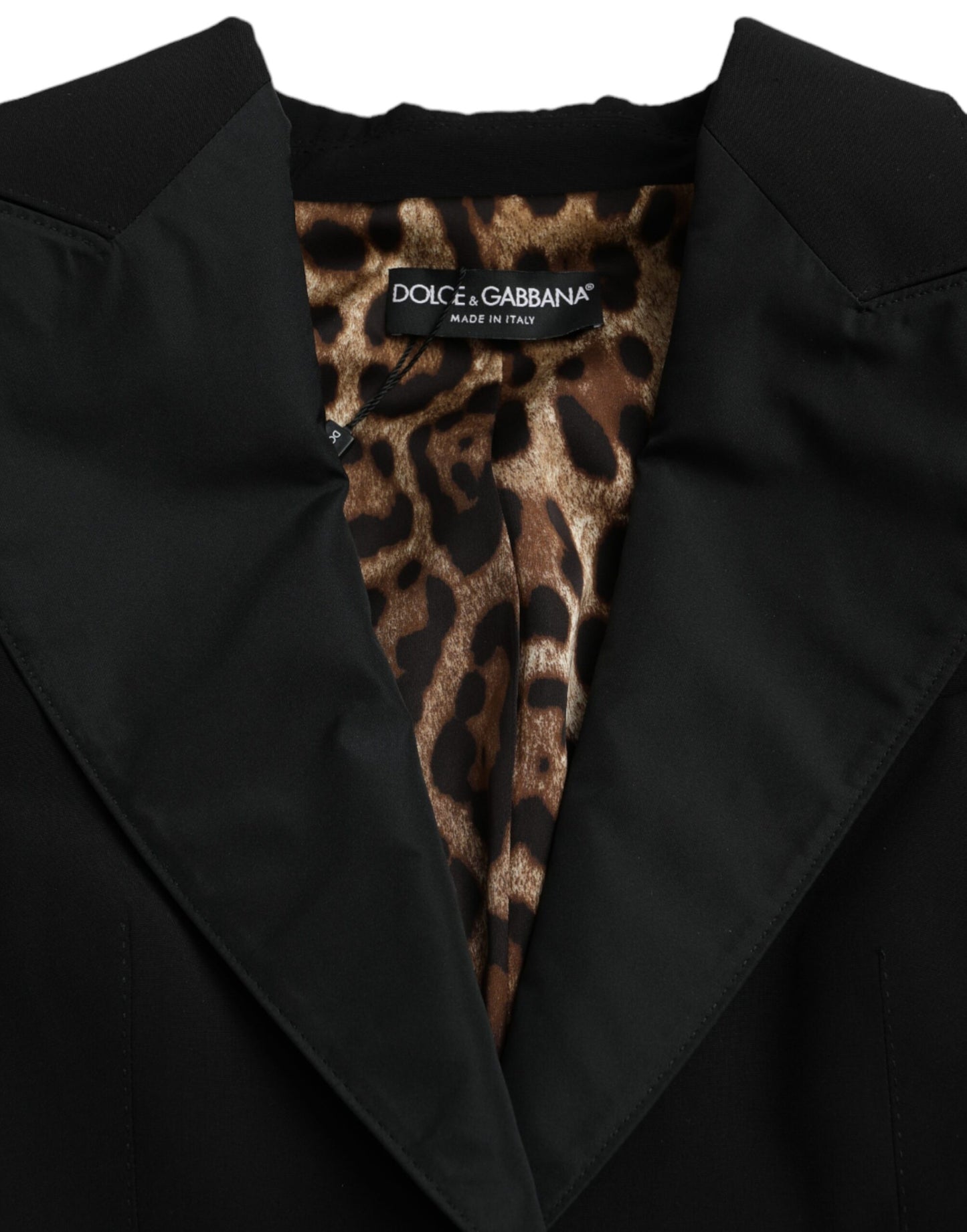 Dolce &amp; Gabbana – Kurze Jacke aus schwarzem Polyester mit Puffärmeln