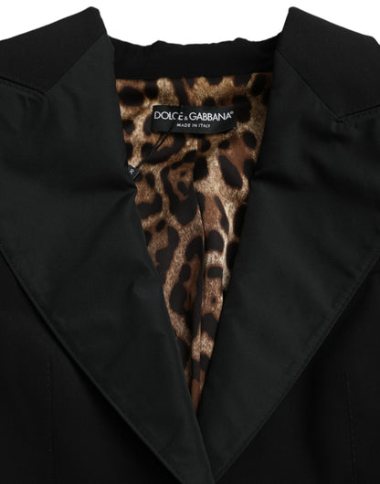 Dolce &amp; Gabbana – Kurze Jacke aus schwarzem Polyester mit Puffärmeln